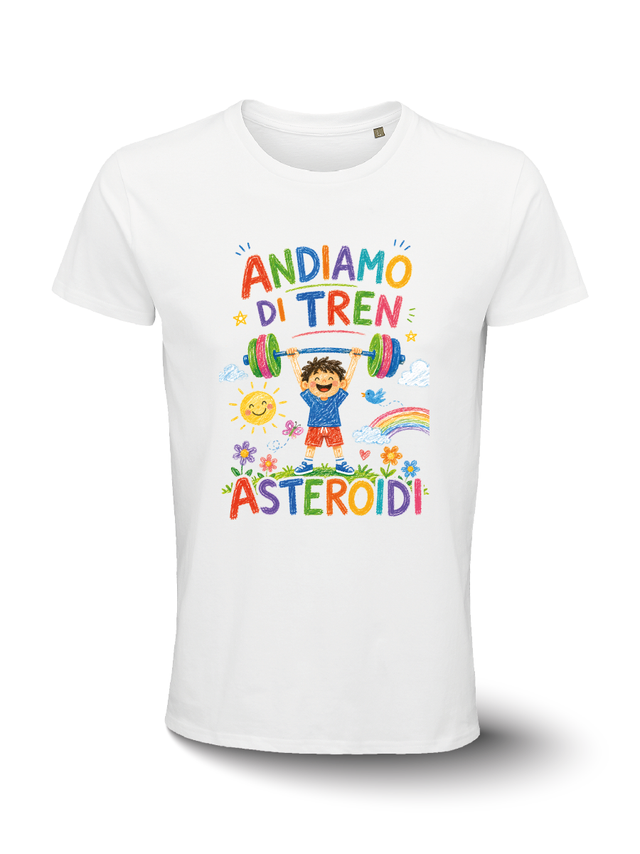 T-shirt - Asteroidi - Andiramo di tren - bianca