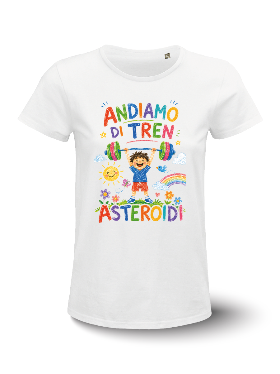 T-shirt - Asteroidi - Andiramo di tren - bianca