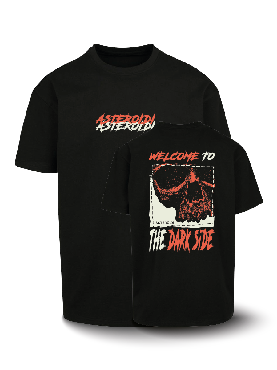 Organic Oversize T-shirt - Asteroidi - Dark Side